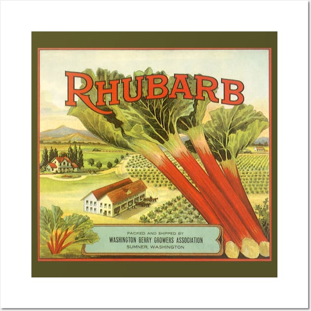 Vintage Rhubarb Crate Label Wall Art by MasterpieceCafe